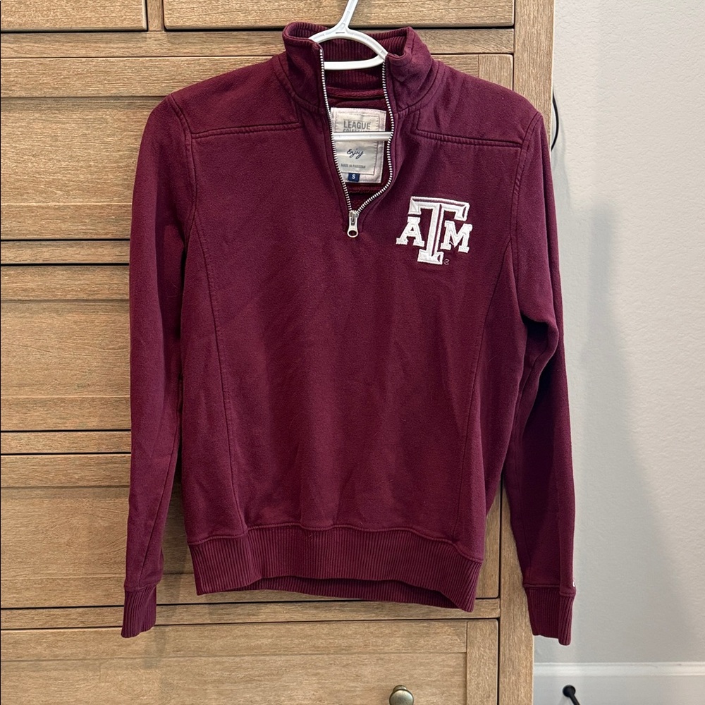 Texas A&M TAMU Maroon Quarter-Zip Pullover with Logo